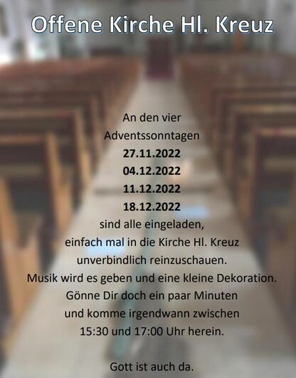 Offene Kirche im Advent 2022